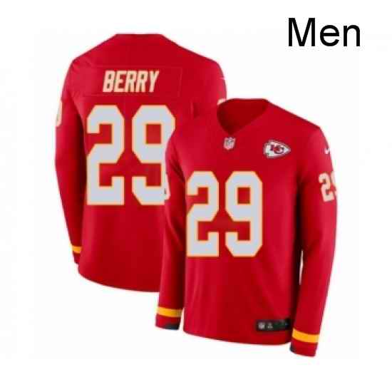 Men Nike Kansas City Chiefs 29 Eric Berry Limited Red Therma Long Sleeve NFL Jersey